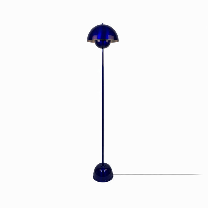 Opviq Lámpara de Pie Azul Marino de Metal